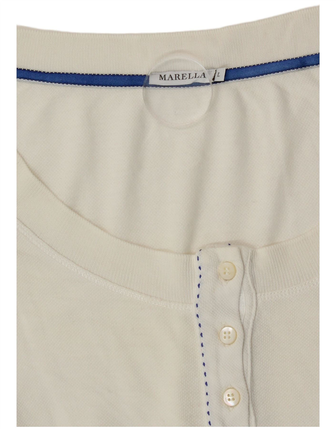 Γυναικείο μπλουζάκι Marella μακρυμάνικο UK 14 μεγάλο βαμβακερό εκρού