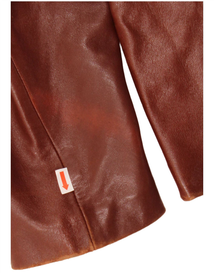 Emme Γυναικείο Δερμάτινο Μπουφάν IT 46 Μεγάλο Καφέ