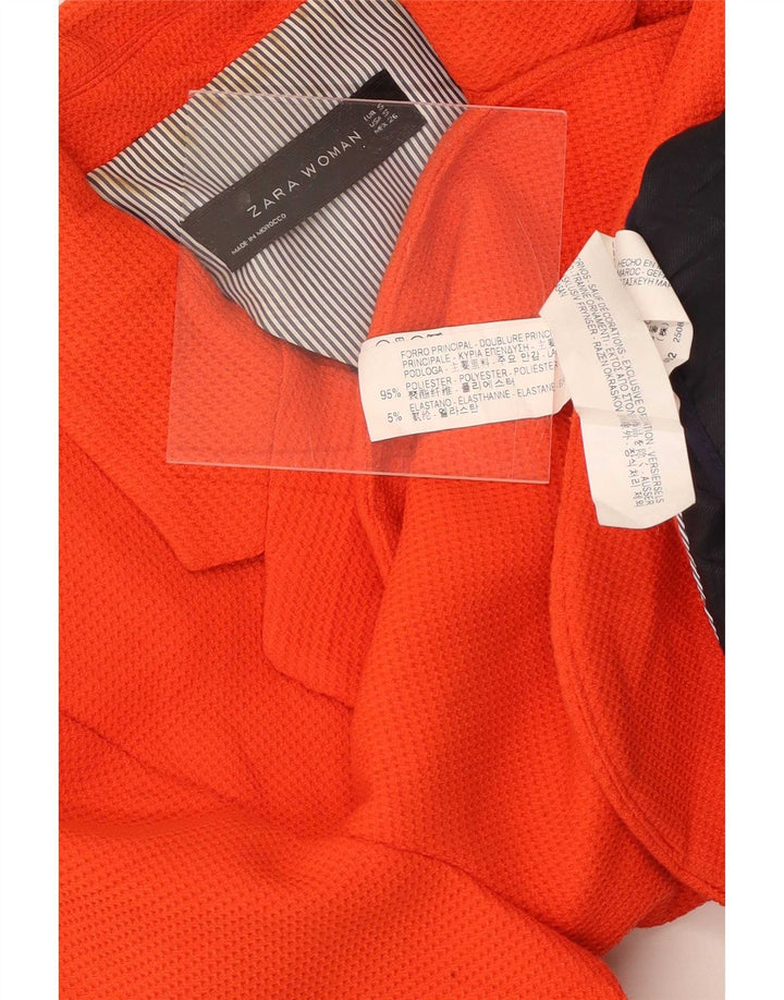 Zara Γυναικείο Μπουφάν 1 Κουμπί Blazer UK 10 Μικρό Πορτοκαλί Πολυεστέρας