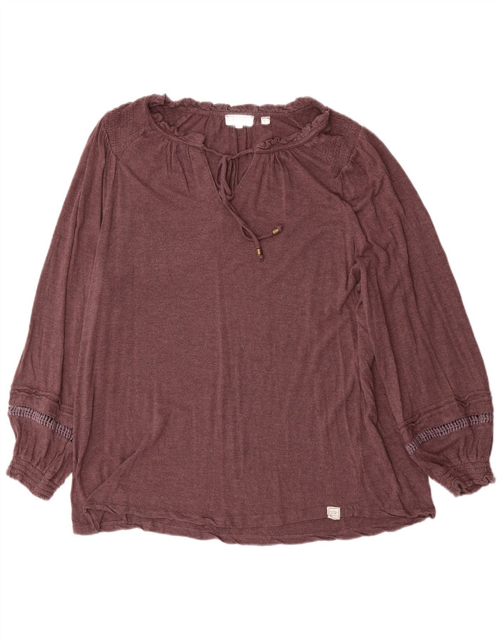 FAT FACE Γυναικεία υπερμεγέθη μακρυμάνικη μπλούζα τοπ 10 μικρές καφέ βισκόζη