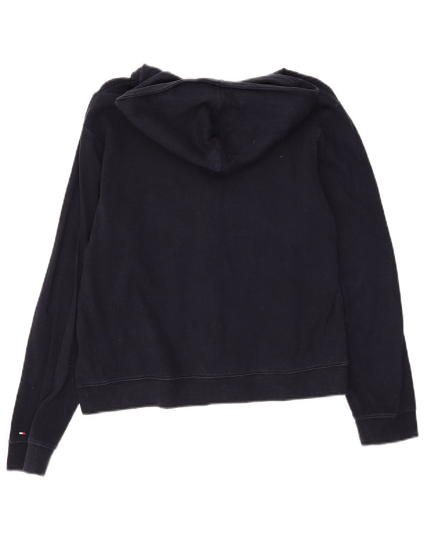Tommy Hilfiger Boys γραφικό πουλόβερ με κουκούλα με φερμουάρ 12-13 ετών Ναυτικό βαμβακερό