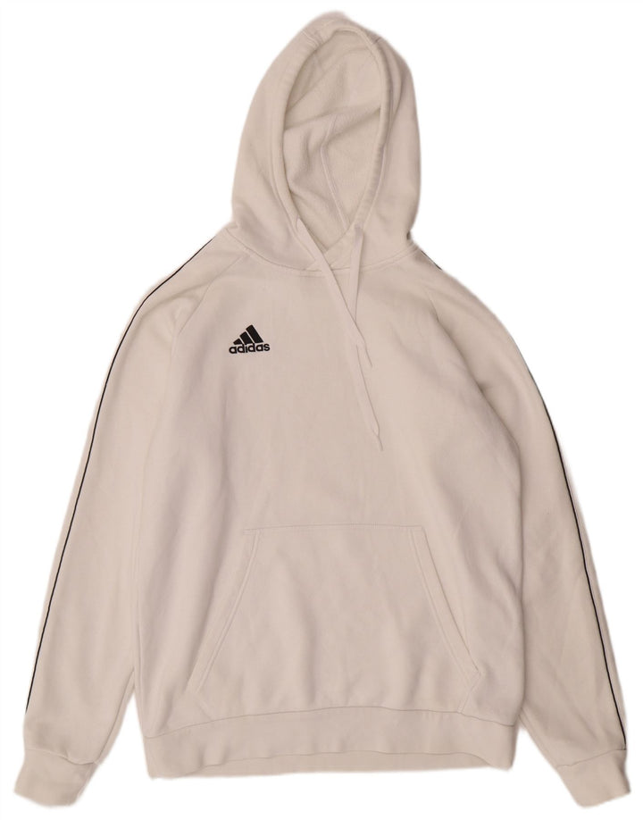 ADIDAS Mens Hoodie Jumper Large White Cotton