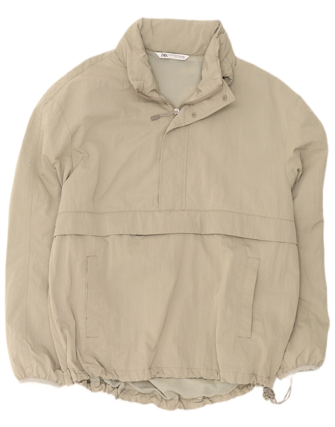 Zara Ανδρικό Loose Fit Anorak Jacket UK 36 Small Khaki Polyester