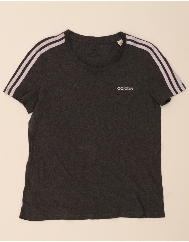 ADIDAS Womens T-Shirt Top UK 16/18 Large Grey Vintage Adidas and Second-Hand Adidas from Messina Hembry 