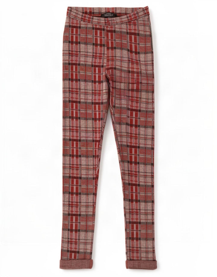 Topshop Γυναικεία γραφικά κολάν UK 8 Small Red Check Polyester