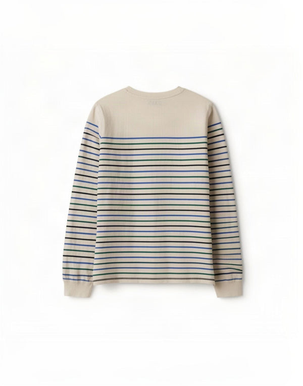 Marks & Spencer Γυναικείο μακρυμάνικο UK 18 XL Λευκό βαμβακερό ριγέ