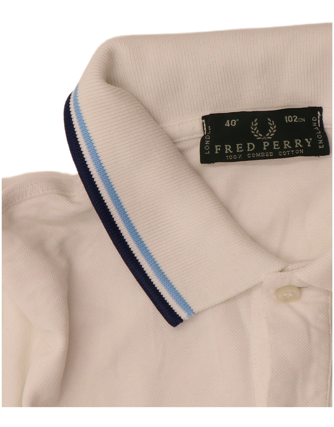 Ανδρικό πουκάμισο πόλο FRED PERRY, μεσαίο λευκό βαμβακερό