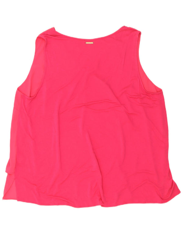 Michael Kors Γυναικεία Αμάνικη Μπλούζα Τοπ UK 22 3XL Pink Polyester