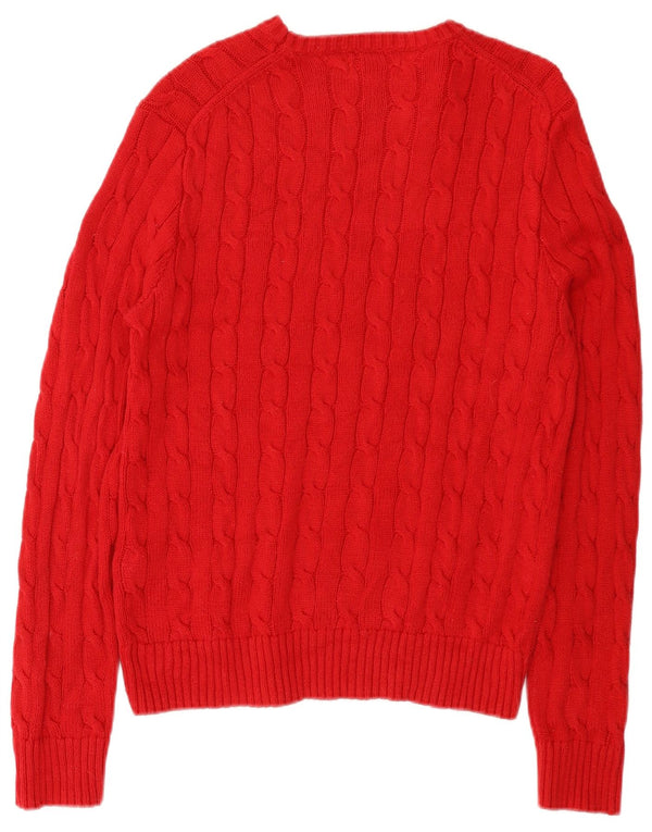 Polo Ralph Lauren Γυναικείο πουλόβερ με λαιμόκαυστο UK 10 μικρό κόκκινο βαμβακερό
