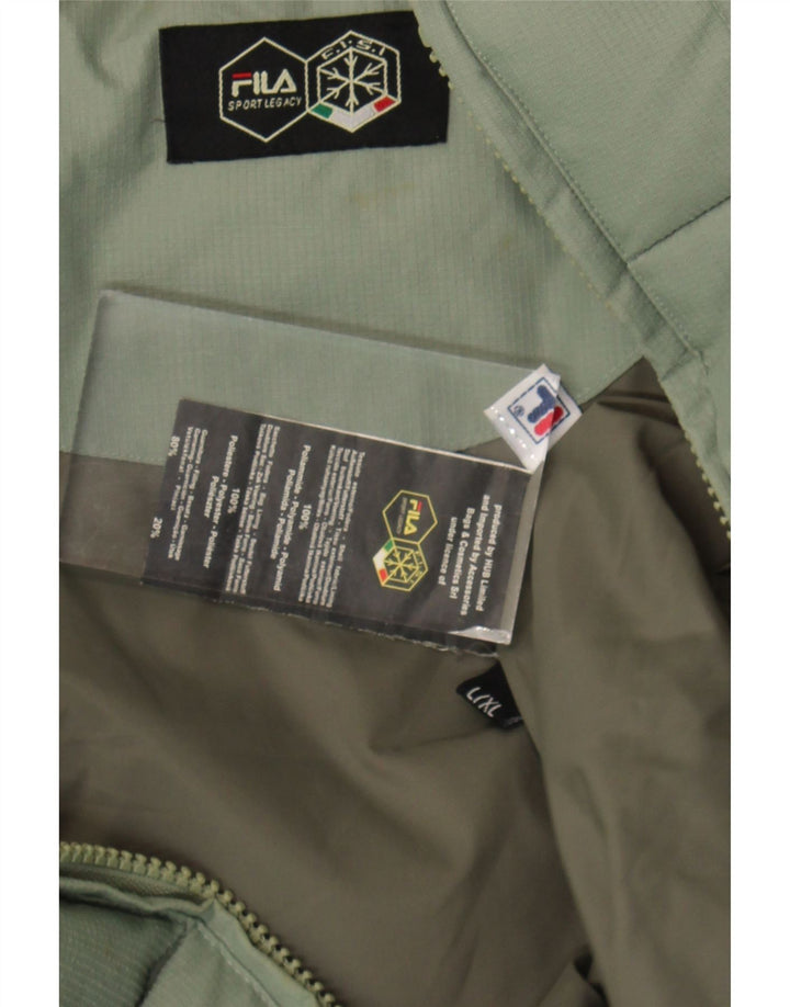 Ανδρικό μπουφάν FILA με επένδυση UK 40 Large Green Polyamide