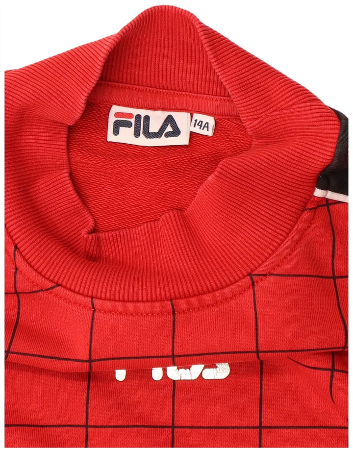 Γραφικό φούτερ FILA Boys Jumper 13-14 Years Red Colourblock