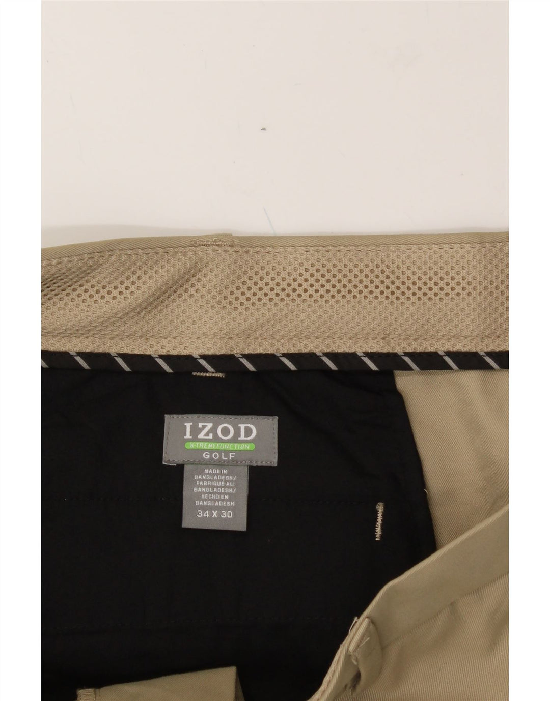 IZOD Mens Golf Straight Suit Trousers W34 L30 Beige Polyester Vintage Izod and Second-Hand Izod from Messina Hembry 