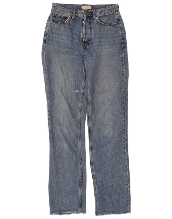 Topshop Womens Dad Distressed Straight Jeans W26 L32 Blue Cotton