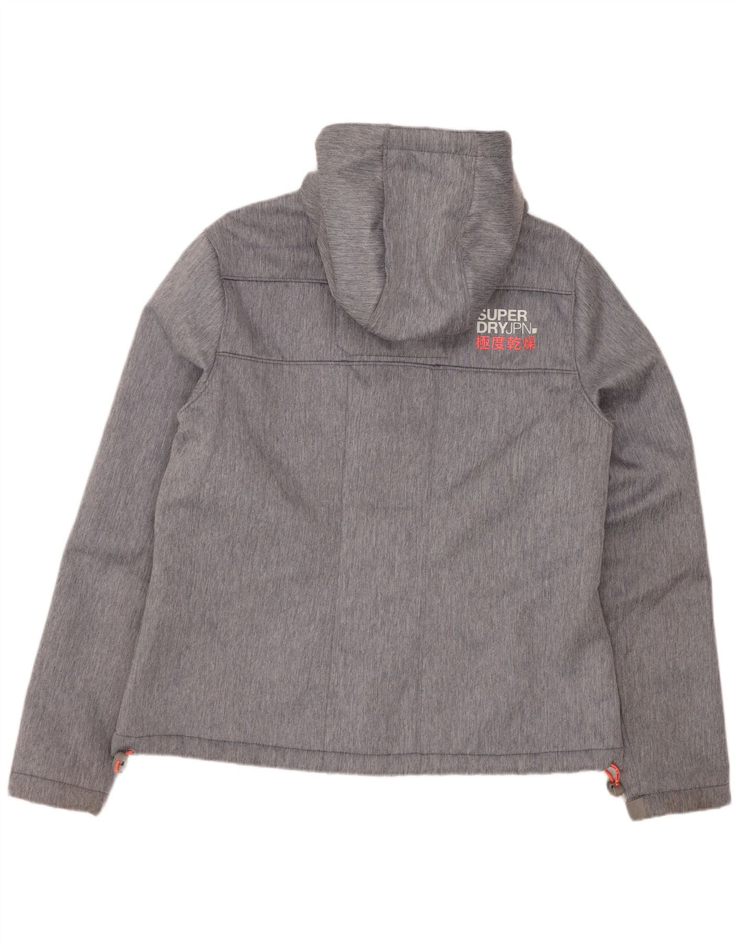 Superdry γυναικείο μπουφάν με κουκούλα αντιανεμικό UK 16 μεγάλο γκρι πολυεστέρα