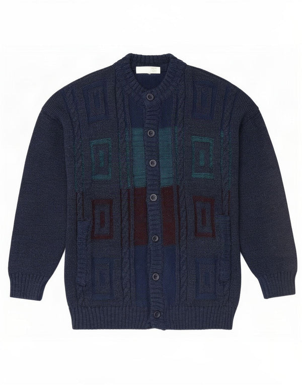 Ανδρική ζακέτα Ambrosius Heim IT 50 Medium Navy Blue Geometric
