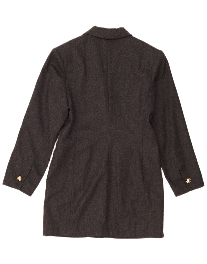 Vintage Γυναικείο Longline τζάκετ με 1 κουμπί US 2 XS Γκρι μαλλί