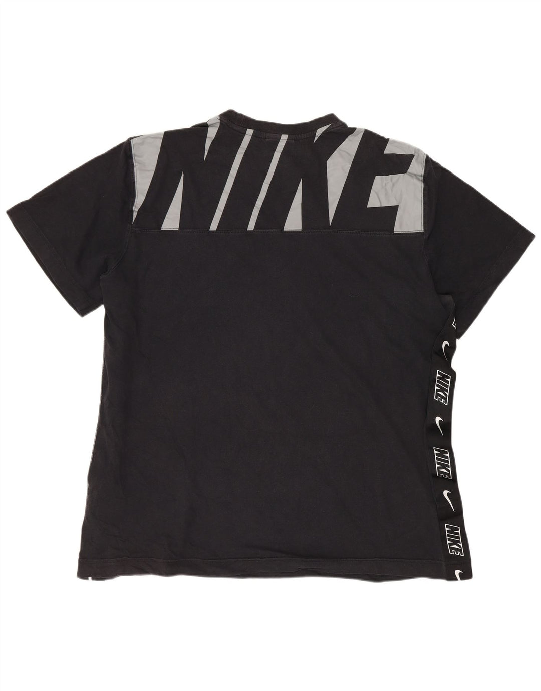 Ανδρικό γραφικό μπλουζάκι Nike, μεγάλο μαύρο βαμβακερό