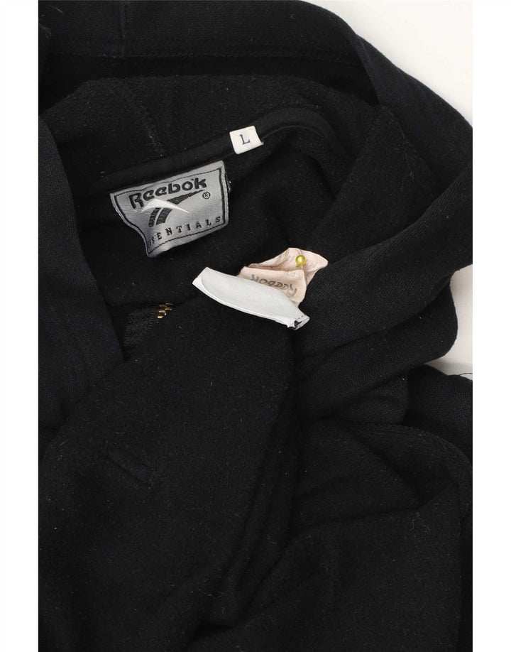 Reebok Ανδρικό μπουφάν Fleece με κουκούλα UK 40 μεγάλο μαύρο πολυεστέρα