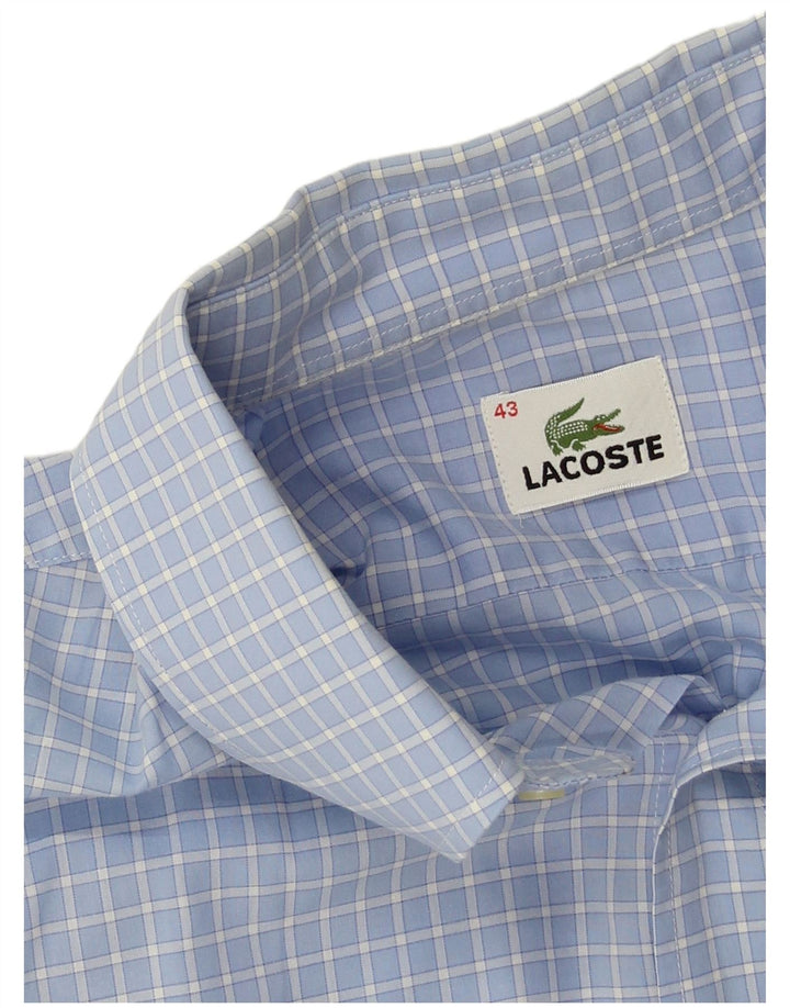 Ανδρικό κοντομάνικο πουκάμισο Lacoste νούμερο 43 XL Μπλε Check