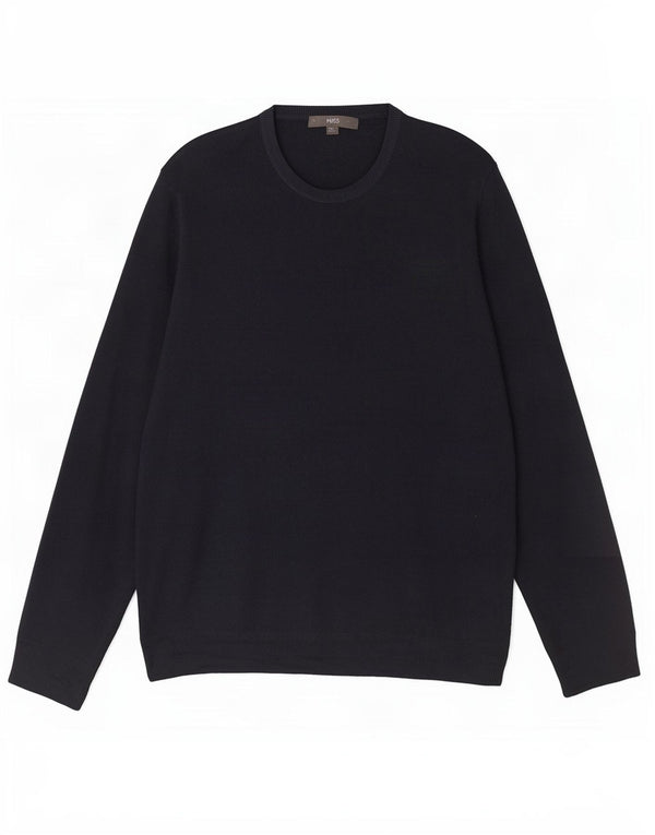 Ανδρικό πουλόβερ Marks & Spencer Crew Neck Jumper 2XL Navy Blue Acrylic