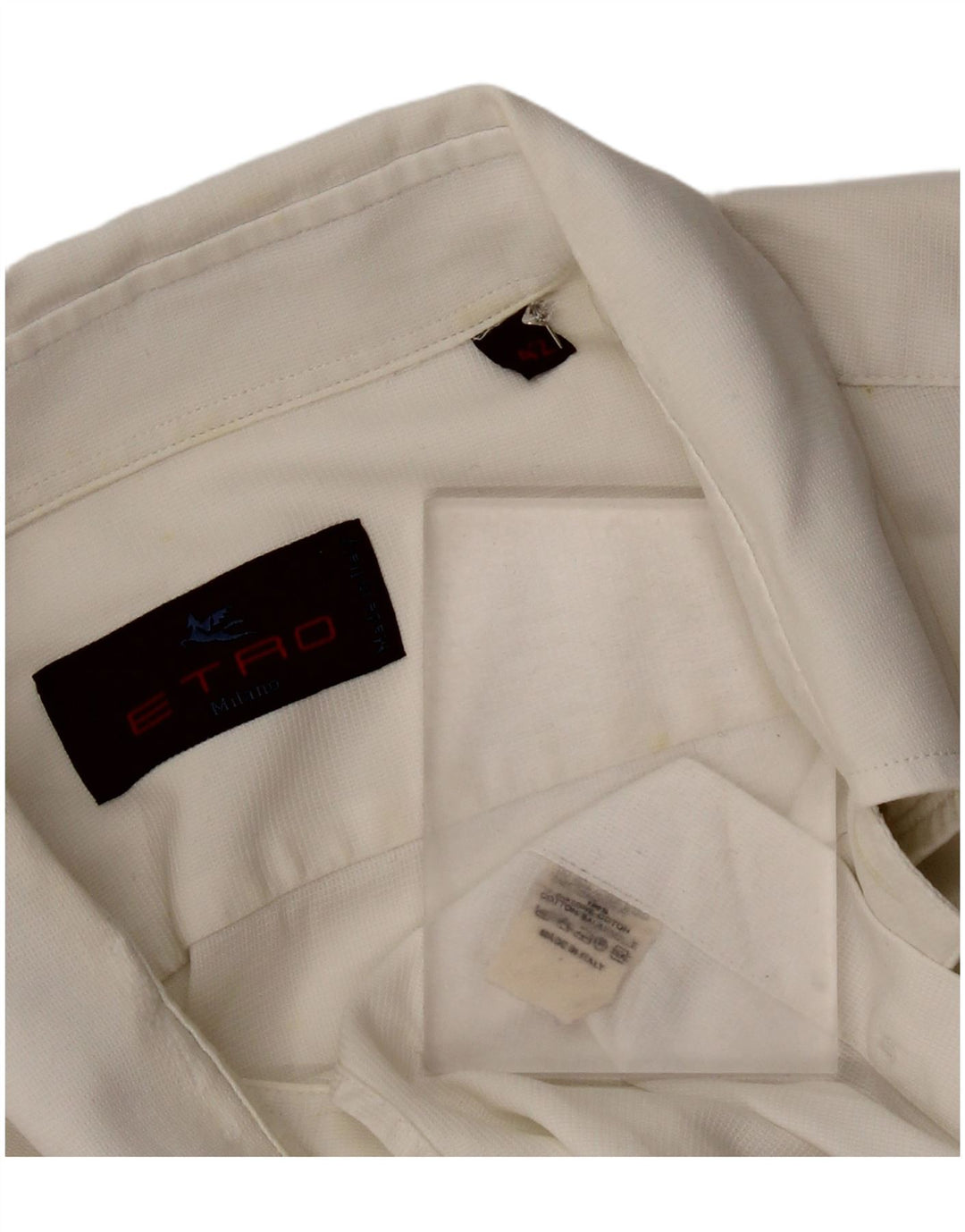 Ανδρικό πουκάμισο Etro 42 μεγάλο, βαμβακερό σε λευκό χρώμα