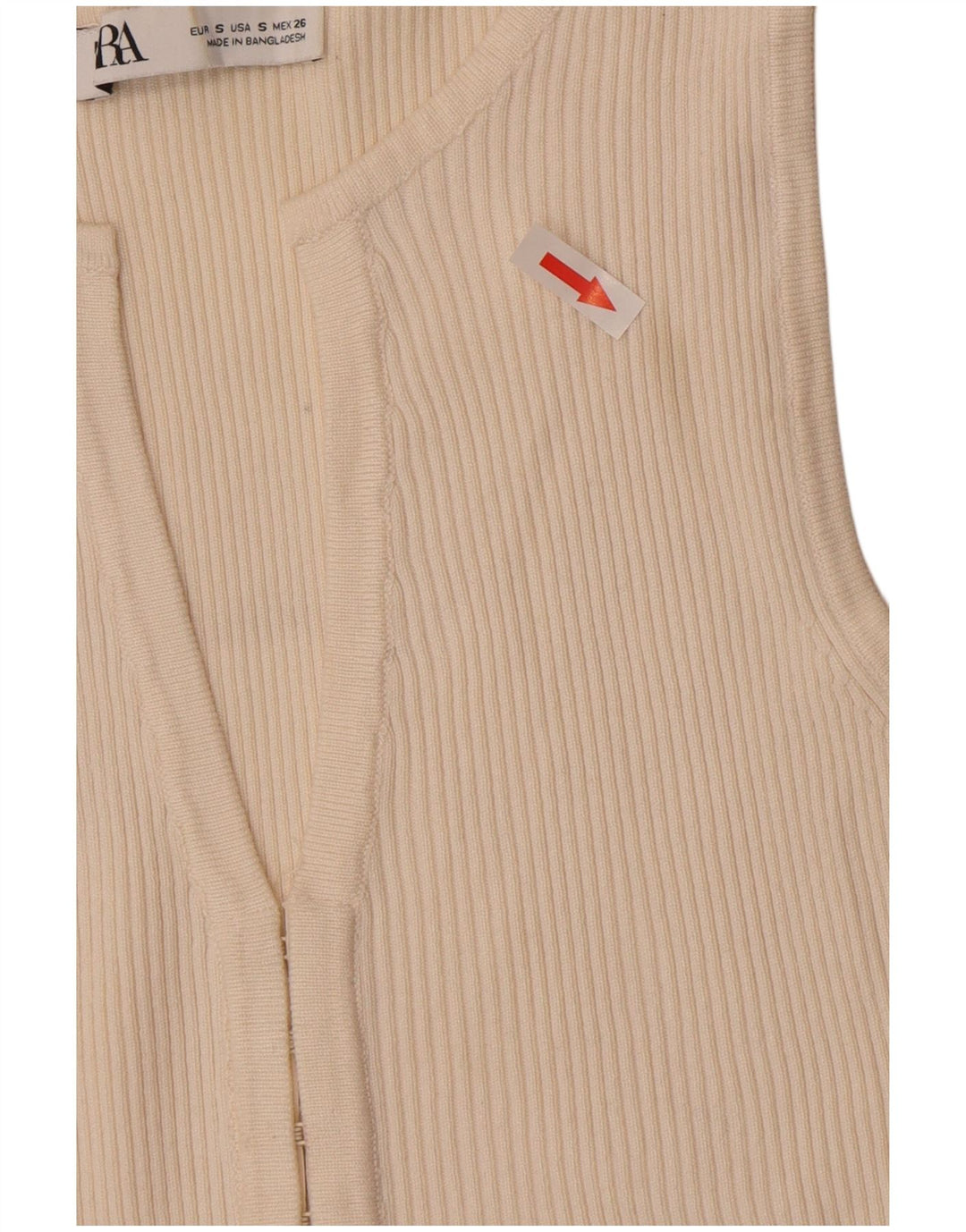 Zara Γυναικεία Ζακέτα Τοπ UK 8 Small Off White Viscose