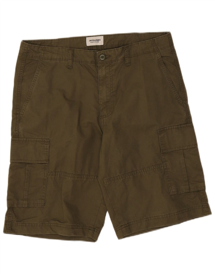 Jack & Jones Ανδρικό σορτς Cargo Medium W34 Χακί βαμβακερό