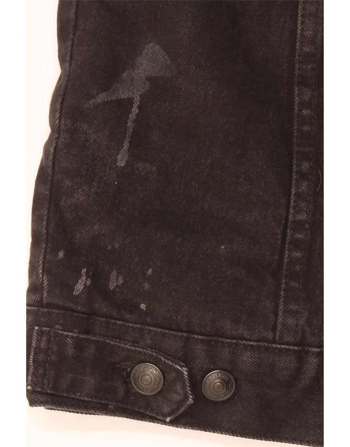 Zara Ανδρικό Τζιν Σέρπα Μπουφάν UK 42 XL Μαύρο Πολυεστέρας