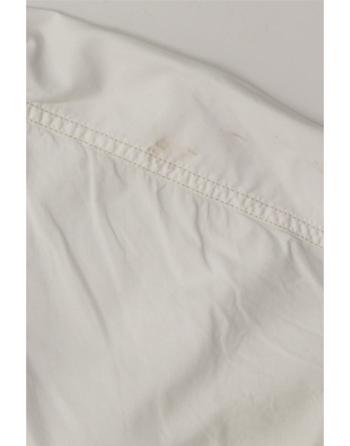 Benetton Γυναικείο πουκάμισο Oversized UK 10 Small White Βαμβακερό