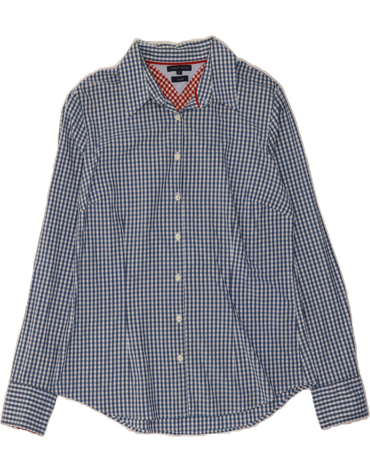 TOMMY HILFIGER Womens Shirt US 12 Large Blue Gingham Cotton Vintage Tommy Hilfiger and Second-Hand Tommy Hilfiger from Messina Hembry 