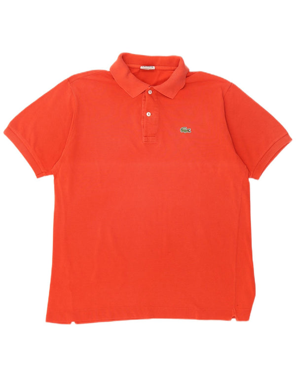 LACOSTE Mens Polo Shirt Size 4 Medium Red Cotton