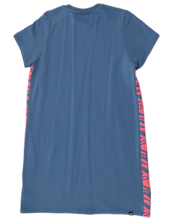Puma Γυναικείο T-Shirt Φόρεμα UK 18 XL Blue Animal Print Βαμβακερό