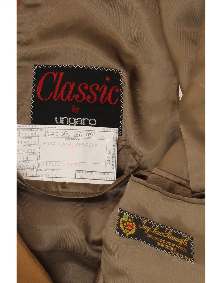 UNGARO Ανδρικό τζάκετ Blazer 2 κουμπιών IT 54 2XL καφέ παρθένο μαλλί