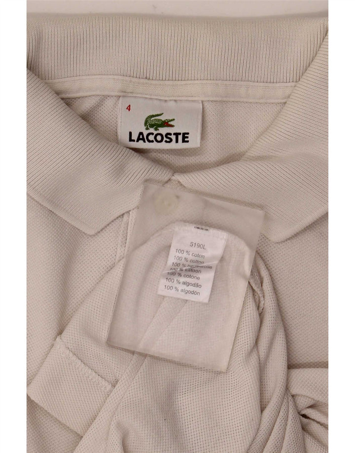 Ανδρικό πουκάμισο πόλο Lacoste, νούμερο 4, μεσαίο λευκό βαμβακερό