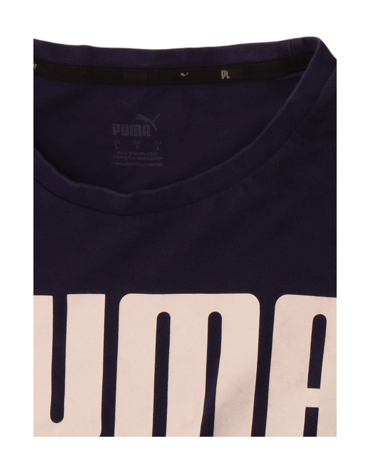 Ανδρικό γραφικό T-Shirt Puma Top Large Navy Blue