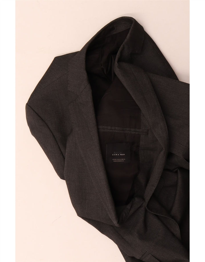 Zara Ανδρικό τζάκετ μπλέιζερ με 2 κουμπιά EU 48 μεσαίο γκρι βισκόζη