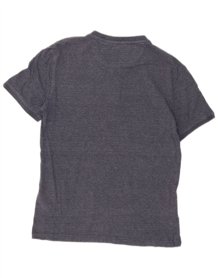Ανδρικό T-Shirt Superdry Top Βαμβακερό μεσαίο μπλε φλοκωμένο