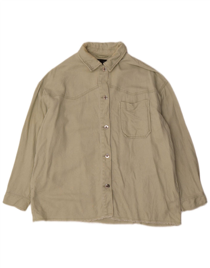 Zara Γυναικείο πουκάμισο Oversized UK 14 Μεσαίο πράσινο βαμβακερό