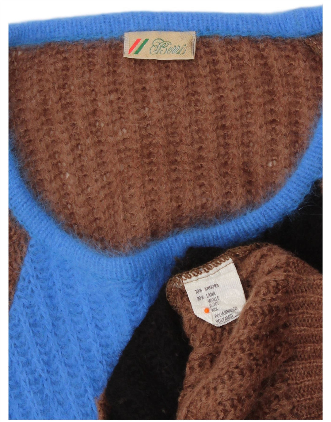 Berri γυναικείο πουλόβερ με λαιμόκαυστο UK 14 Medium Brown Colourblock Angora