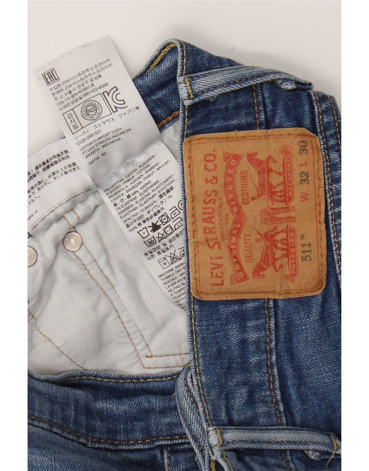 Levi's Mens 511 Slim Jeans W32 L30 Blue Cotton