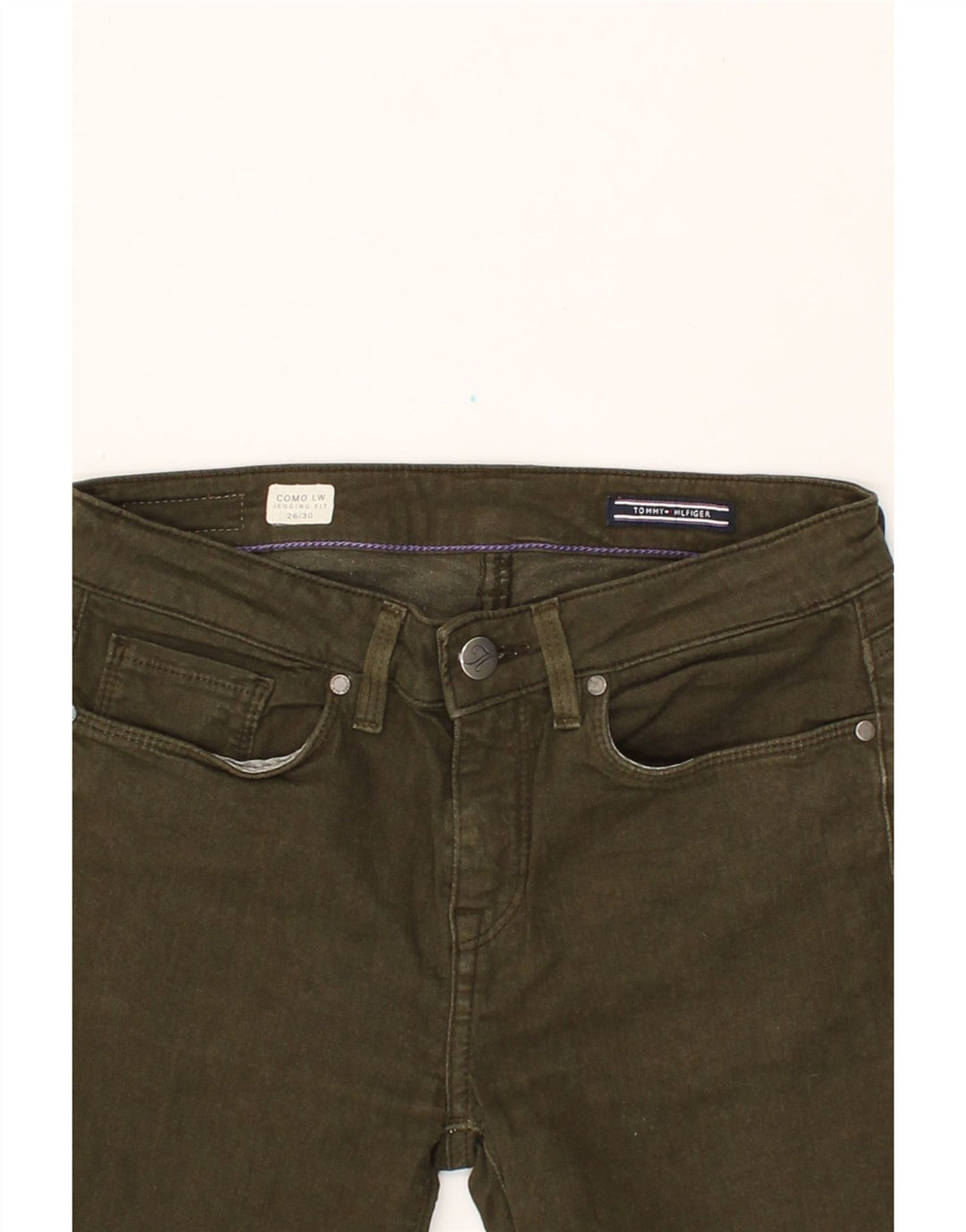 TOMMY HILFIGER Womens Como Jegging Jeans W26 L30 Green Vintage Tommy Hilfiger and Second-Hand Tommy Hilfiger from Messina Hembry 