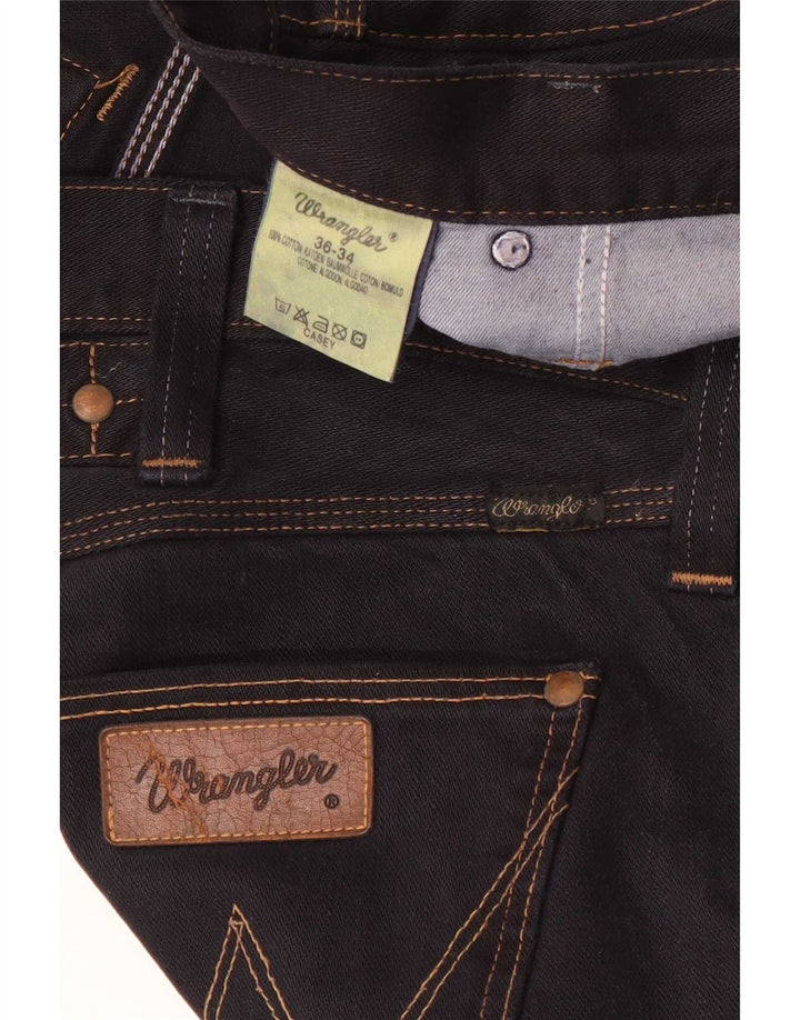 Ανδρικό τζιν Wrangler Casey Straight W36 L34 Μαύρο βαμβακερό