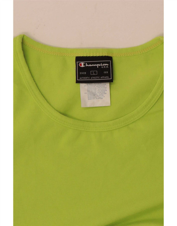 Champion Women T-Shirt Top UK 14 Large Green Polyester