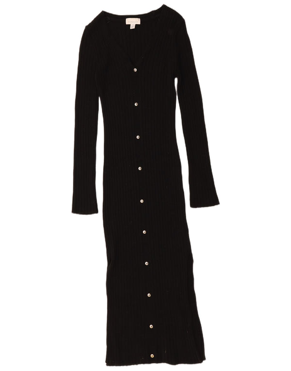 Topshop Γυναικείο Maxi Bodycon Φόρεμα UK 8 Μικρό Μαύρο Ακρυλικό