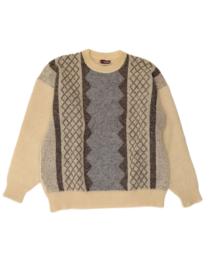 SAMBAND OF ICELAND Ανδρικό πουλόβερ με λαιμόκοψη μεγάλου μπεζ