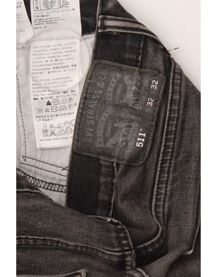 Levi's Mens 511 Slim Jeans W32 L27 Μαύρο βαμβακερό