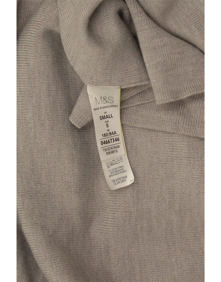 Marks & Spencer Γυναικείο Longline ανοιχτό πουλόβερ ζακέτα UK 10 Small Grey