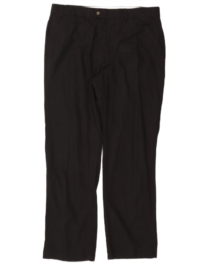 Marks & Spencer Ανδρικό Μπλε Harbour ίσιο παντελόνι W38 L31 Μαύρο