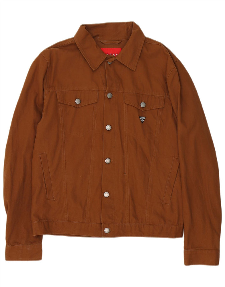 Guess Ανδρικό Bomber Jacket UK 38 Βαμβακερό μεσαίο καφέ