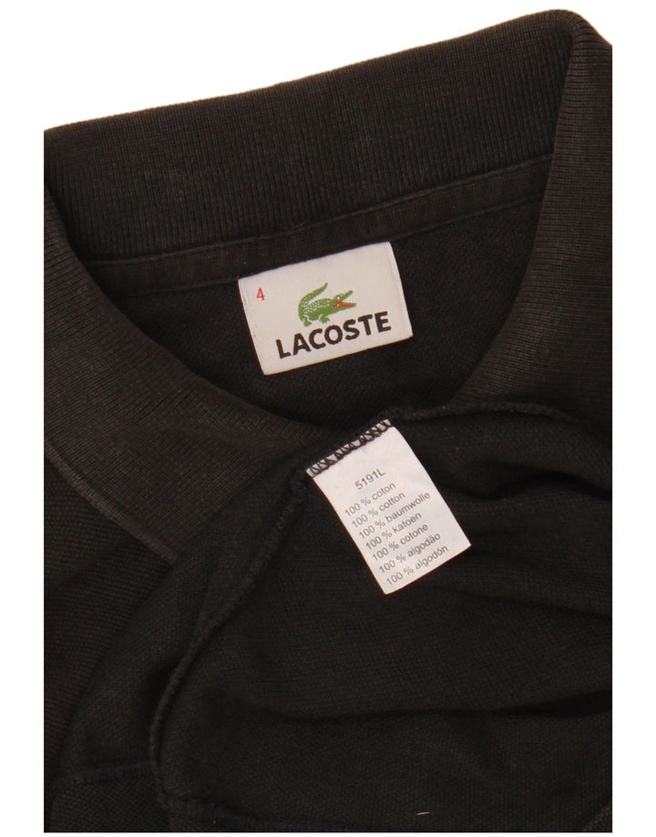 Ανδρικό πουκάμισο πόλο Lacoste Νούμερο 4 Μεσαίο μαύρο βαμβακερό